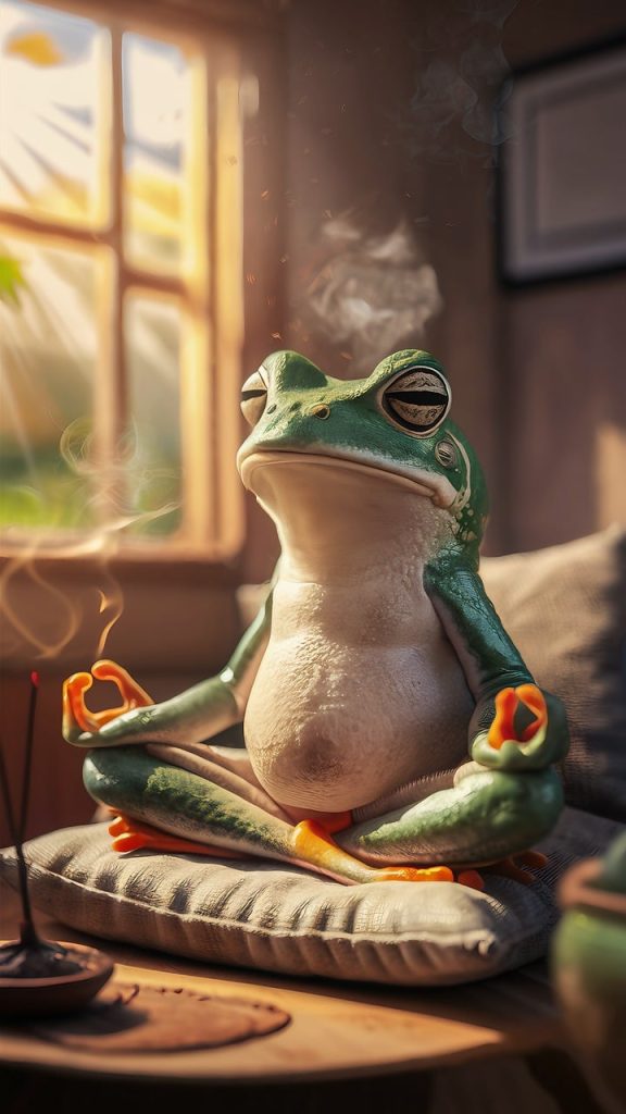 ai generated, frog, meditation-8664050.jpg
